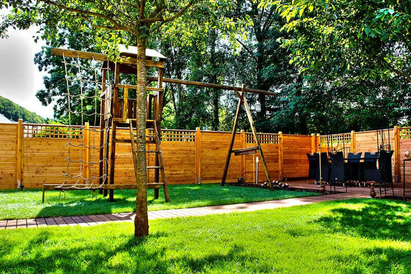 Jardin - Barrière en bois avec Spellini (Aménagement extérieur)