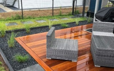 Réalisation d’une terrasse en bois exotique et chemin en pas japonais